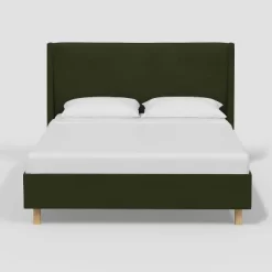 Encino Wingback Platform Bed In Dry Velvet - Threshold™ Designed With Studio McGee