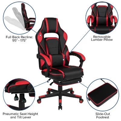 Flash Furniture Gaming Desk With Cup Holder/Headphone Hook & Reclining Back/Arms Gaming Chair With Footrest 5 Flash Furniture Gaming Desk With Cup Holder/Headphone Hook & Reclining Back/Arms Gaming Chair With Footrest - Image 3