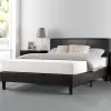 Jade Faux Leather Upholstered Platform Bed Frame Black - Zinus