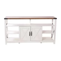 60" Brayden Modern Farmhouse TV Stand For TVs Up To 64" With Storage Cabinets White/Rustic Oak - Taylor & Logan 18 60" Brayden Modern Farmhouse TV Stand For TVs Up To 64" With Storage Cabinets White/Rustic Oak - Taylor & Logan -Luxe Living Interiors Shop GUEST 6184b9d7 70bc 4569 89f4 06e668b39c6a