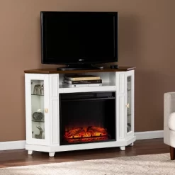 Ruldon Media Storage Fireplace White/Brown - Aiden Lane 18 Ruldon Media Storage Fireplace White/Brown - Aiden Lane -Luxe Living Interiors Shop GUEST 619516e4 2dbf 44c8 8b6f dbdec34772eb