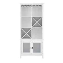 Bar Cabinet Bookshelf With Glass Doors Mahogany - Jill Zarin -Luxe Living Interiors Shop GUEST 61b8302b 54a5 40d4 8b45 7577a6572db0