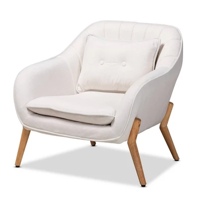 Valentina Velvet Natural Wood Armchair - Baxton Studio 12 Valentina Velvet Natural Wood Armchair - Baxton Studio - Image 10