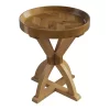 Side Table - Mango Wood Pedestal Table For Couch, Loveseat, Entryway, Or Bed - Farmhouse Living Room Furniture By Lavish Home (Natural)