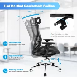 Costway Ergonomic Office Chair High-Back Mesh Chair W/Adjustable Lumbar Support 16 Costway Ergonomic Office Chair High-Back Mesh Chair W/Adjustable Lumbar Support -Luxe Living Interiors Shop GUEST 625eac8b 57c3 4d85 a154 4a5a8e0f20d2