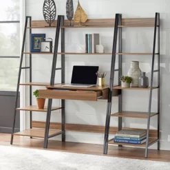 3pc Denton Ladder Desk And Shelf Walnut/Black - Buylateral -Luxe Living Interiors Shop GUEST 63a943a1 92e7 4928 8006 0e918152295b