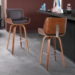 30" Gambier Mid-Century Swivel Bar Height Barstool Brown - Armen Living -Luxe Living Interiors Shop GUEST 63ebe3c9 2cbe 4157 b924 58835aaf2423