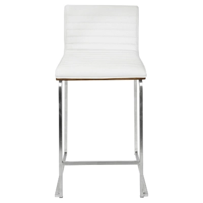 Set Of 2 26" Mara Contemporary Counter Height Barstool White - Lumisource 8 Set Of 2 26" Mara Contemporary Counter Height Barstool White - Lumisource - Image 6