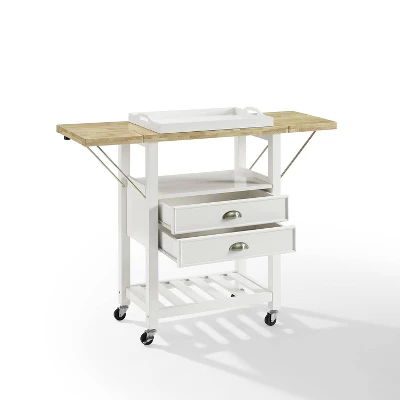 Bristol Double Drop Leaf Kitchen Cart White - Crosley 7 Bristol Double Drop Leaf Kitchen Cart White - Crosley - Image 5