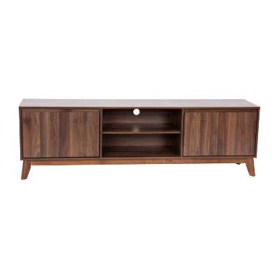 70" Haisley Mid-Century Modern TV Stand For TVs Up To 65" With Adjustable Shelves Dark Walnut - Taylor & Logan 5 70" Haisley Mid-Century Modern TV Stand For TVs Up To 65" With Adjustable Shelves Dark Walnut - Taylor & Logan - Image 3