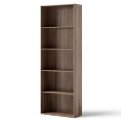 Costway 5-Shelf Storage Bookcase Stand Modern Multi-Functional Display Cabinet Walnut -Luxe Living Interiors Shop GUEST 66dd36f9 9c56 456c 8e24 2852dec10044