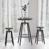 HOMCOM 3 Piece Industrial Adjustable Dining Table Set, Bar Height Bistro Table And Swivel Pub Stools For Small Space -Luxe Living Interiors Shop GUEST 673aecae ab45 4adf 9afd 1461ddfaf663