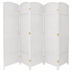 6 Ft. Tall Diamond Weave Fiber Room Divider 5 Panels - Oriental Furniture -Luxe Living Interiors Shop GUEST 67483e6f ce4e 43e3 b890 932f11626dc8