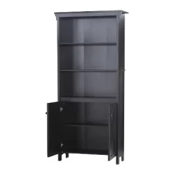 Saint Birch Hawksbury 3-Shelf Farmhouse Bookcase, Espresso -Luxe Living Interiors Shop GUEST 67b04d89 5376 4fbe 868b d52eb4dcd88b