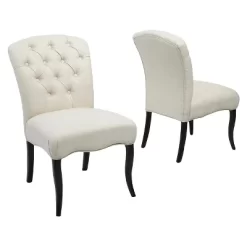 Hallie Fabric Dining Chair Set 2ct - Christopher Knight Home -Luxe Living Interiors Shop GUEST 68566b26 1592 430b bca5 f33567c6cdba