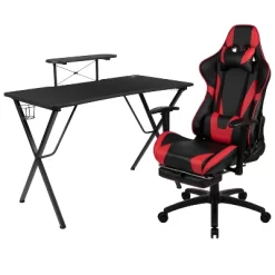 Flash Furniture Gaming Desk And Footrest Reclining Gaming Chair Set With Cup Holder, Headphone Hook, And Monitor/Smartphone Stand 27 Flash Furniture Gaming Desk And Footrest Reclining Gaming Chair Set With Cup Holder, Headphone Hook, And Monitor/Smartphone Stand -Luxe Living Interiors Shop GUEST 68ec4a65 7256 48a0 b322 fefb9b2eb5ba