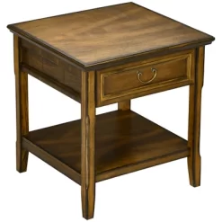 HOMCOM Retro Side Table, End Table With Storage Drawer And Open Shelf For Living Room, Bedroom -Luxe Living Interiors Shop GUEST 69443b71 158a 4191 981f ba72f7baeab4