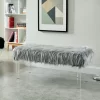 42" Korbin Faux Fur Like Glam Bench Gray - HOMES: Inside + Out -Luxe Living Interiors Shop GUEST 6976c28b bdb1 47f8 8637 e64fcf6d1d46
