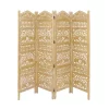 Traditional 4 Panel Fine Carved Room Divider Screen Gold - Olivia & May