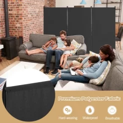 Costway 3-Panel Room Divider Folding Privacy Partition Screen For Office Room WhiteBlackBrown -Luxe Living Interiors Shop GUEST 6a3f8068 5f8a 4c83 8b85 5f34cbff75c7