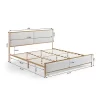 Classic Upholstered Platform Bed With Metal Frame And Solid Wood Ribs, Light Gray-ModernLuxe -Luxe Living Interiors Shop GUEST 6a6a19c8 8069 47f0 abee 67d3b4bb9364