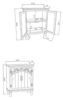 LuxenHome Farmhouse White Wood 2-Door Accent Storage Cabinet. -Luxe Living Interiors Shop GUEST 6b8aaaa8 35f9 426b 817a 73a95eb07c15