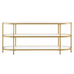 Brass Finish Oval TV Stand - Henn&Hart 17 Brass Finish Oval TV Stand - Henn&Hart -Luxe Living Interiors Shop GUEST 6cc57ef7 2f6a 469c b73a 8ab731494d8f