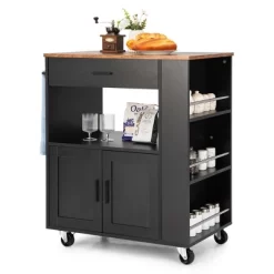 Costway Kitchen Island Cart Rolling Storage Cabinet W/ Drawer & Spice Rack Shelf -Luxe Living Interiors Shop GUEST 6d345f0a 28ab 4068 9e7c 9b02360eea67