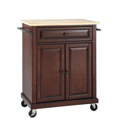 Compact Wood Top Kitchen Cart - Crosley 5 Compact Wood Top Kitchen Cart - Crosley - Image 3