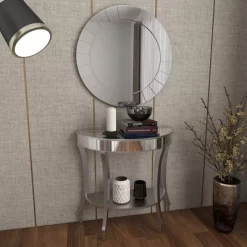 Set Of 2 Glam Fir Console Tables With Mirror White - Olivia & May -Luxe Living Interiors Shop GUEST 6ef386c5 2e4f 4353 a959 8077c5f150e5