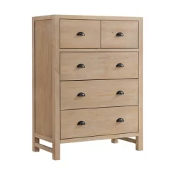 5pc Arden Wood Bedroom Set With Two 2 Drawer Nightstands With Open Shelf Light Driftwood - Alaterre Furniture -Luxe Living Interiors Shop GUEST 6f1494b2 2d1e 43fd 8d27 d933fdf52263