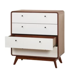 Cassie Mid-Century Modern 4 Drawer Chest Walnut/White - Buylateral -Luxe Living Interiors Shop GUEST 6fff093a b024 4d8a af0e cfa9a4196499