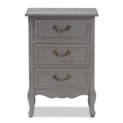 3 Drawer Capucine Finished Wood Nightstand Gray - Baxton Studio 17 3 Drawer Capucine Finished Wood Nightstand Gray - Baxton Studio -Luxe Living Interiors Shop GUEST 703a8bcd b67b 4d95 bb07 eff6828476df