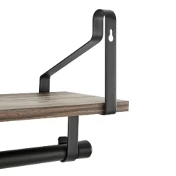 6 Hook Amelia Wall Shelf With Hanging Rod Black/Rustic - Danya B. -Luxe Living Interiors Shop GUEST 70a62b8e e15c 4dc8 99e4 a7adcb4dca31