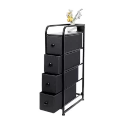 REAHOME 4 Drawer Vertical Steel Frame Storage Organizer Narrow Tower Dresser W/Waterproof Top, Adjustable Feet, And Wall Safety Attachment, Black Grey 9 REAHOME 4 Drawer Vertical Steel Frame Storage Organizer Narrow Tower Dresser W/Waterproof Top, Adjustable Feet, And Wall Safety Attachment, Black Grey -Luxe Living Interiors Shop GUEST 710a7712 a803 455a 8024 bcfd34f5f5b7