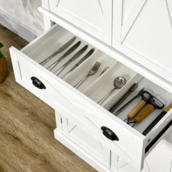 HOMCOM Freestanding Modern Farmhouse 4 Door Kitchen Pantry Cabinet, Storage Cabinet Organizer With 6-Tiers, 1 Drawer And 4 Adjustable Shelves, White 10 HOMCOM Freestanding Modern Farmhouse 4 Door Kitchen Pantry Cabinet, Storage Cabinet Organizer With 6-Tiers, 1 Drawer And 4 Adjustable Shelves, White -Luxe Living Interiors Shop GUEST 711edd98 4b2e 481c b1bc dd7347e05b64