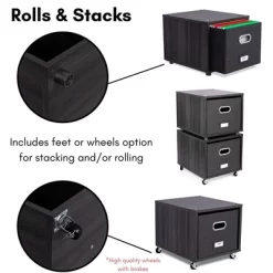 BirdRock Home Rolling Storage File Cabinet With 1 Lateral Drawer - Driftwood Grey -Luxe Living Interiors Shop GUEST 721bd779 a442 4ae9 98be 63c79f05b147