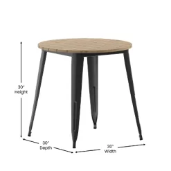 Merrick Lane Indoor/Outdoor Dining Table, 30" Round All Weather Poly Resin Top With Steel Base -Luxe Living Interiors Shop GUEST 725392bf c64a 4895 89ce 9d36d2bd7de5