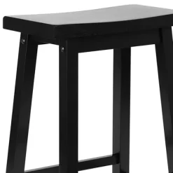 PJ Wood Classic Saddle-Seat 24'' Tall Kitchen Counter Stool For Homes, Dining Spaces, And Bars With Backless Seat, 4 Square Legs, Black (5 Pack) -Luxe Living Interiors Shop GUEST 72e4f576 6ce3 4d38 b87e aecd902a5977