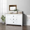 HOMCOM Kitchen Sideboard With Adjustable Shelves, Dining Buffet Cabinet With 3 Storage Drawers, White -Luxe Living Interiors Shop GUEST 733c32a9 6079 4680 adbb c097aa7873f8