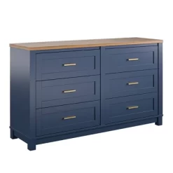 Henry 6 Drawer Walnut Top Wide Dresser Navy - Room & Joy -Luxe Living Interiors Shop GUEST 73834af3 14be 44f9 8362 56c5b92c5b24