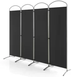Costway 4 Panels Folding Room Divider 6 Ft Tall Fabric Privacy Screen Black/Brown/Grey/White -Luxe Living Interiors Shop GUEST 73a62eb0 203f 4c4b aef8 1dbbf03a9362