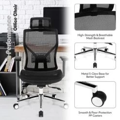 Costway Ergonomic Office Chair High-Back Mesh Chair W/Adjustable Lumbar Support 13 Costway Ergonomic Office Chair High-Back Mesh Chair W/Adjustable Lumbar Support -Luxe Living Interiors Shop GUEST 74647328 76ca 47e8 af88 2795517ac313
