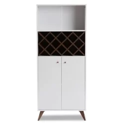 Baxton Studio Serafino And Walnut Finished Wood Wine Cabinet White/Brown - BaxtonStudio -Luxe Living Interiors Shop GUEST 74dcc13c f1ec 4dc6 9d60 8d56f6ea2e5e