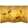 3' Tall Double Sided Seven Lucky Fish Canvas Room Divider - Oriental Furniture -Luxe Living Interiors Shop GUEST 7503c5f3 7be8 461c 8e44 091635730c8d
