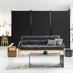 Costway 3-Panel Room Divider Folding Privacy Partition Screen For Office Room WhiteBlackBrown -Luxe Living Interiors Shop GUEST 759075bb ba62 4906 9f66 117ed3ef9f64