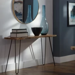 Alaterre Furniture Hairpin Natural Brown Live Edge Media Console Table Metal And Wood -Luxe Living Interiors Shop GUEST 75ab3fd2 65e0 41b9 beed 0128208a1472