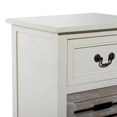 Farmhouse Wooden Side Table White - Olivia & May 6 Farmhouse Wooden Side Table White - Olivia & May - Image 4