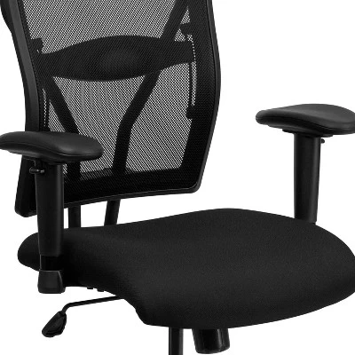 Emma And Oliver 400 Lb. Big & Tall Black Mesh Swivel Ergonomic Office Chair With Adjustable Arms 6 Emma And Oliver 400 Lb. Big & Tall Black Mesh Swivel Ergonomic Office Chair With Adjustable Arms - Image 4