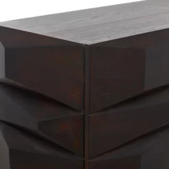 Contemporary Bold Facet Carved Wood Side Cabinet Brown - Olivia & May 23 Contemporary Bold Facet Carved Wood Side Cabinet Brown - Olivia & May -Luxe Living Interiors Shop GUEST 78af13ea 0ab5 411f 9fbf baf50ad64be3